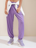 Tokyo Talkies Women Lavender Solid Regular Fit Joggers - Lavender - Image 1