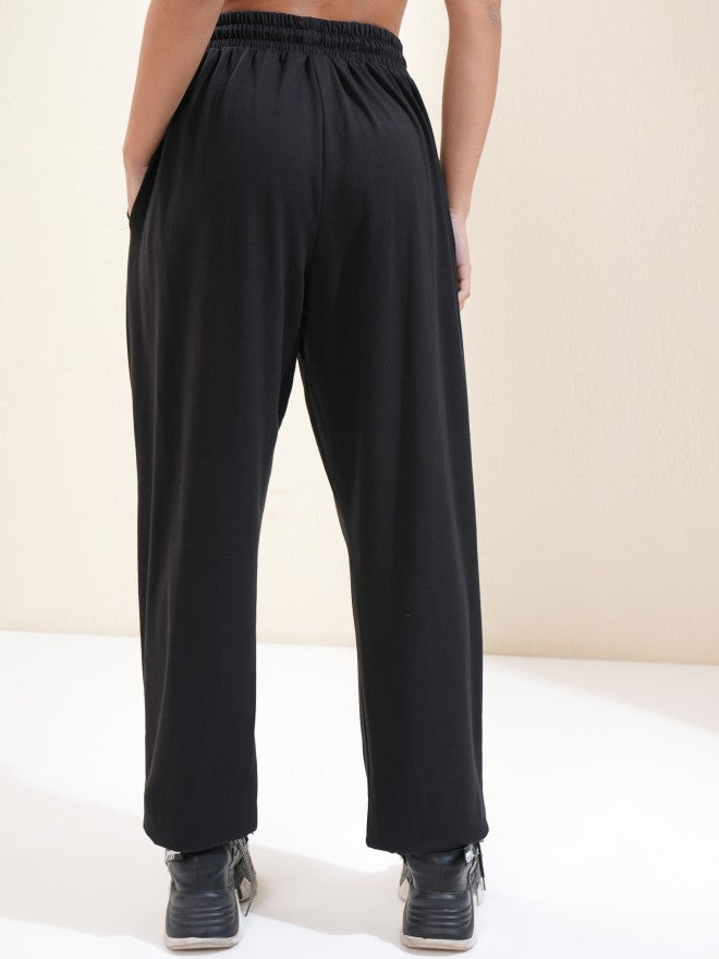 Tokyo Talkies Women Black Solid Regular Fit Joggers - Black - Image 3