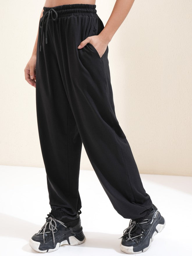 Tokyo Talkies Women Black Solid Regular Fit Joggers - Black - Image 4
