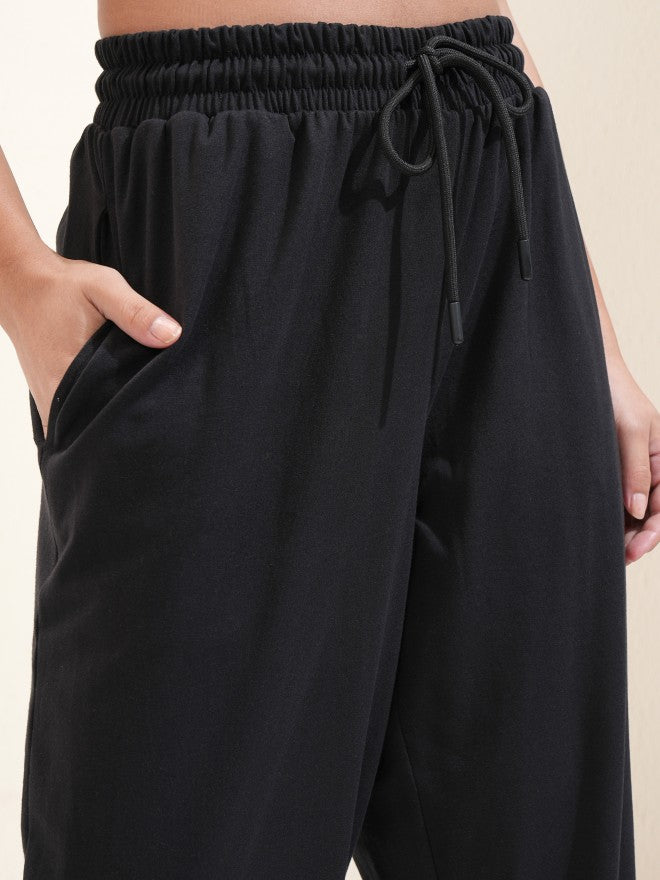 Tokyo Talkies Women Black Solid Regular Fit Joggers - Black - Image 5