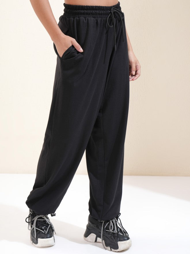Tokyo Talkies Women Black Solid Regular Fit Joggers - Black - Image 6