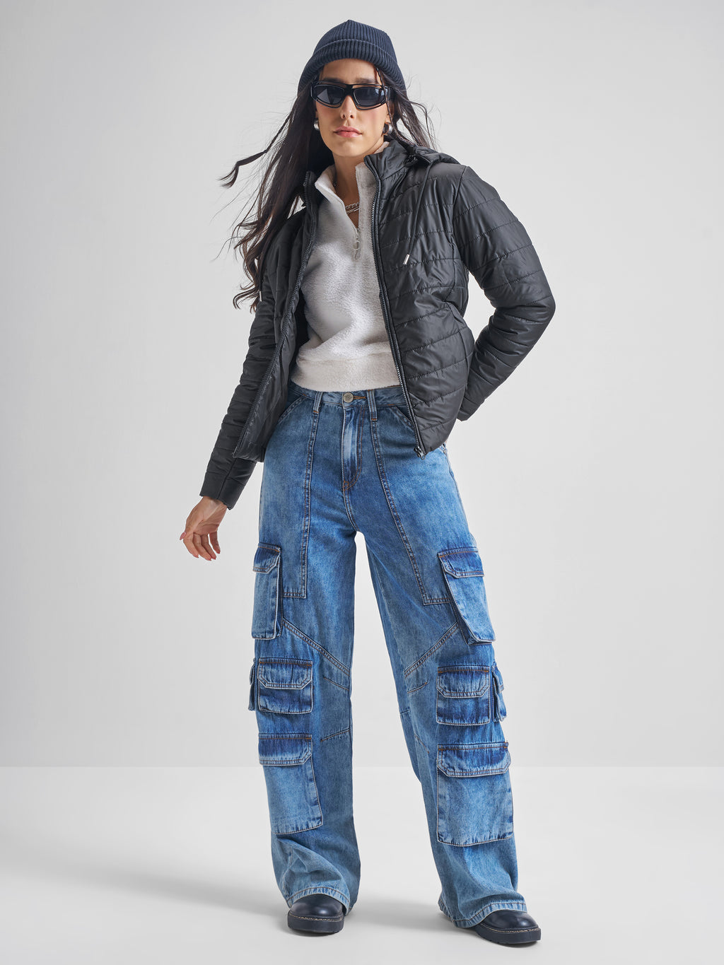 Tokyo Talkies Women Black Puffer Jacket - Black - Image 2