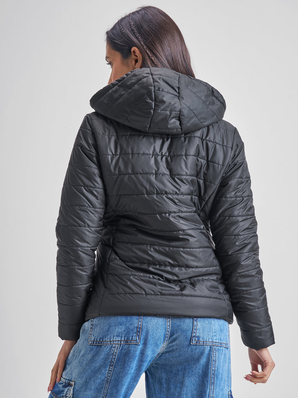 Tokyo Talkies Women Black Puffer Jacket - Black - Image 3