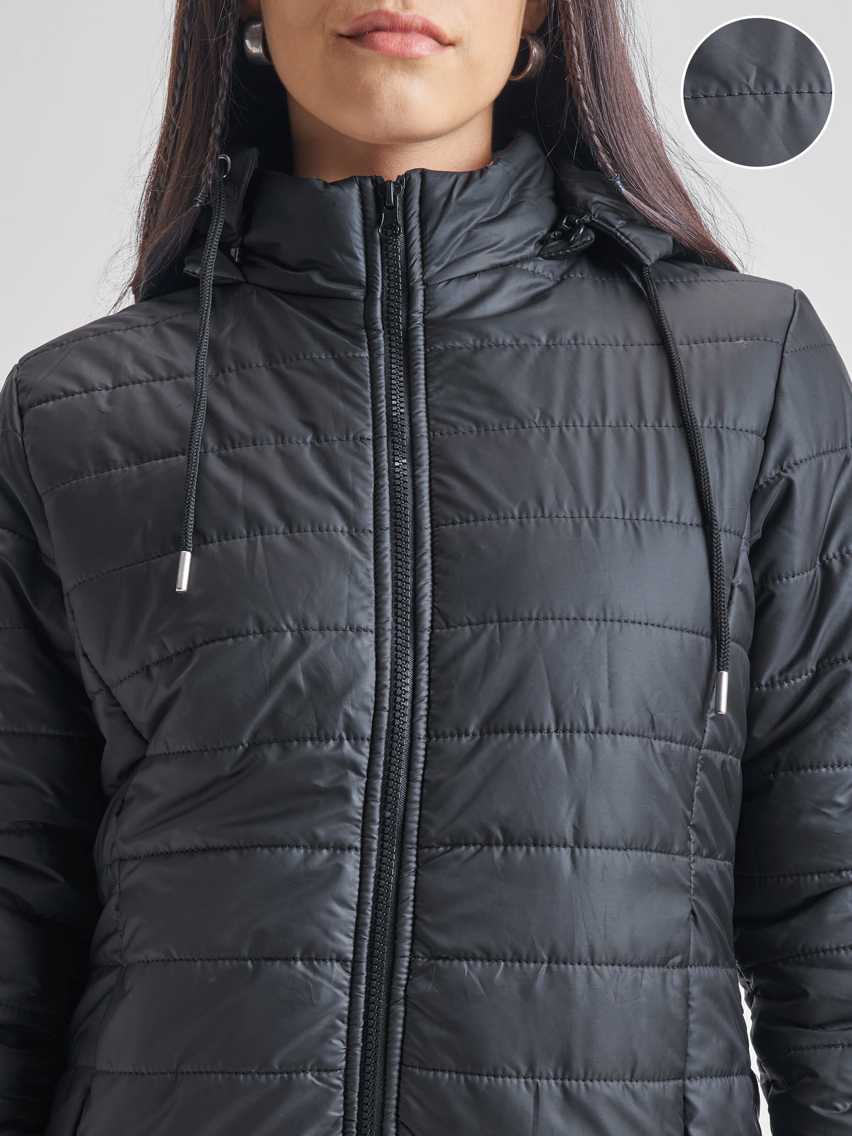 Tokyo Talkies Women Black Puffer Jacket - Black - Image 5