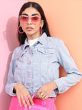 Tokyo Talkies Women Blue Denim Jacket - Blue - Image 1