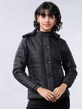 Tokyo Talkies Women Black Puffer Jacket - Black - Image 1