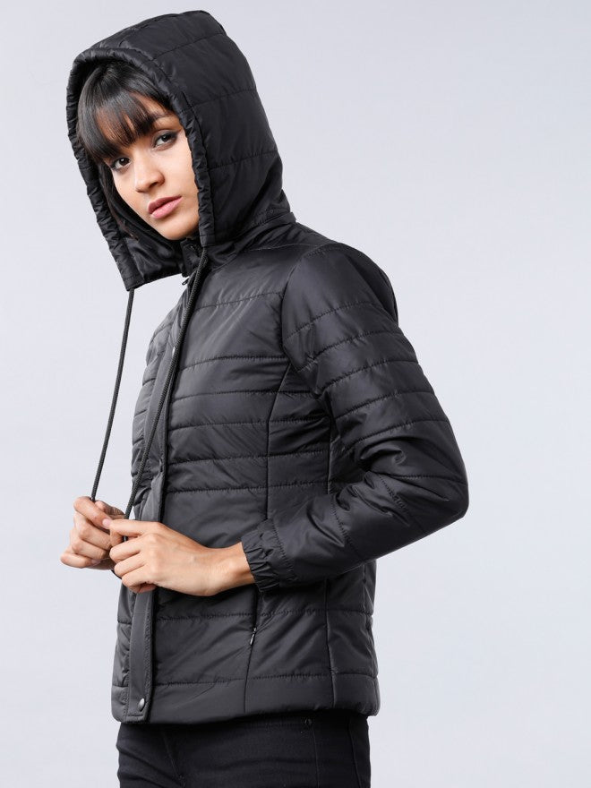 Tokyo Talkies Women Black Puffer Jacket - Black - Image 2