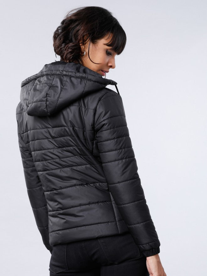 Tokyo Talkies Women Black Puffer Jacket - Black - Image 3