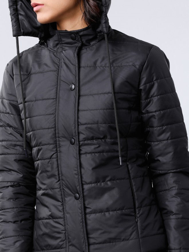 Tokyo Talkies Women Black Puffer Jacket - Black - Image 4