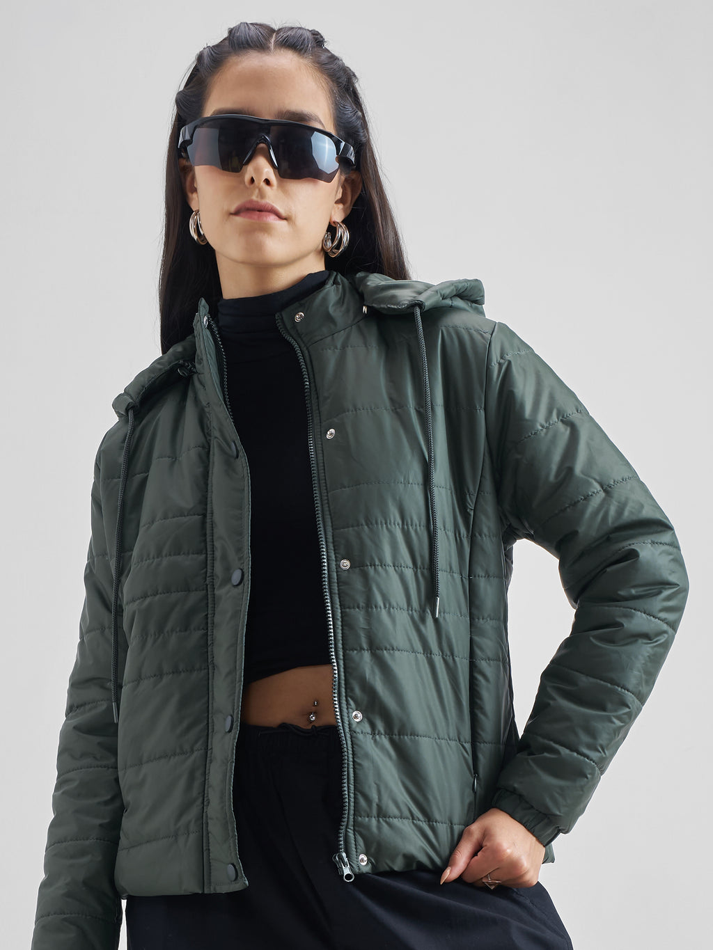 Forest Regular Fit Puffer Jacket - Green - Image 1