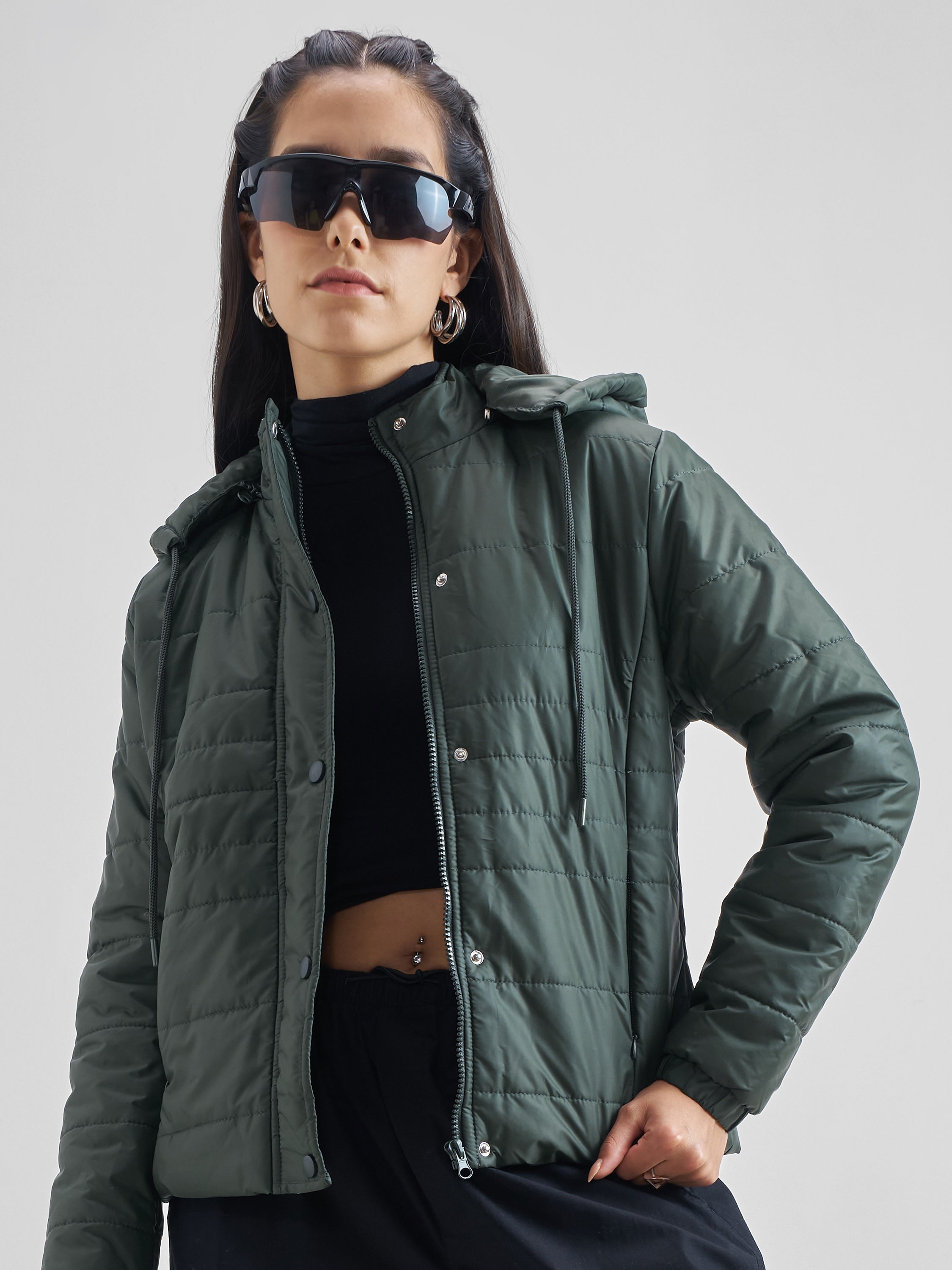 Forest Regular Fit Puffer Jacket - Green - Image 1