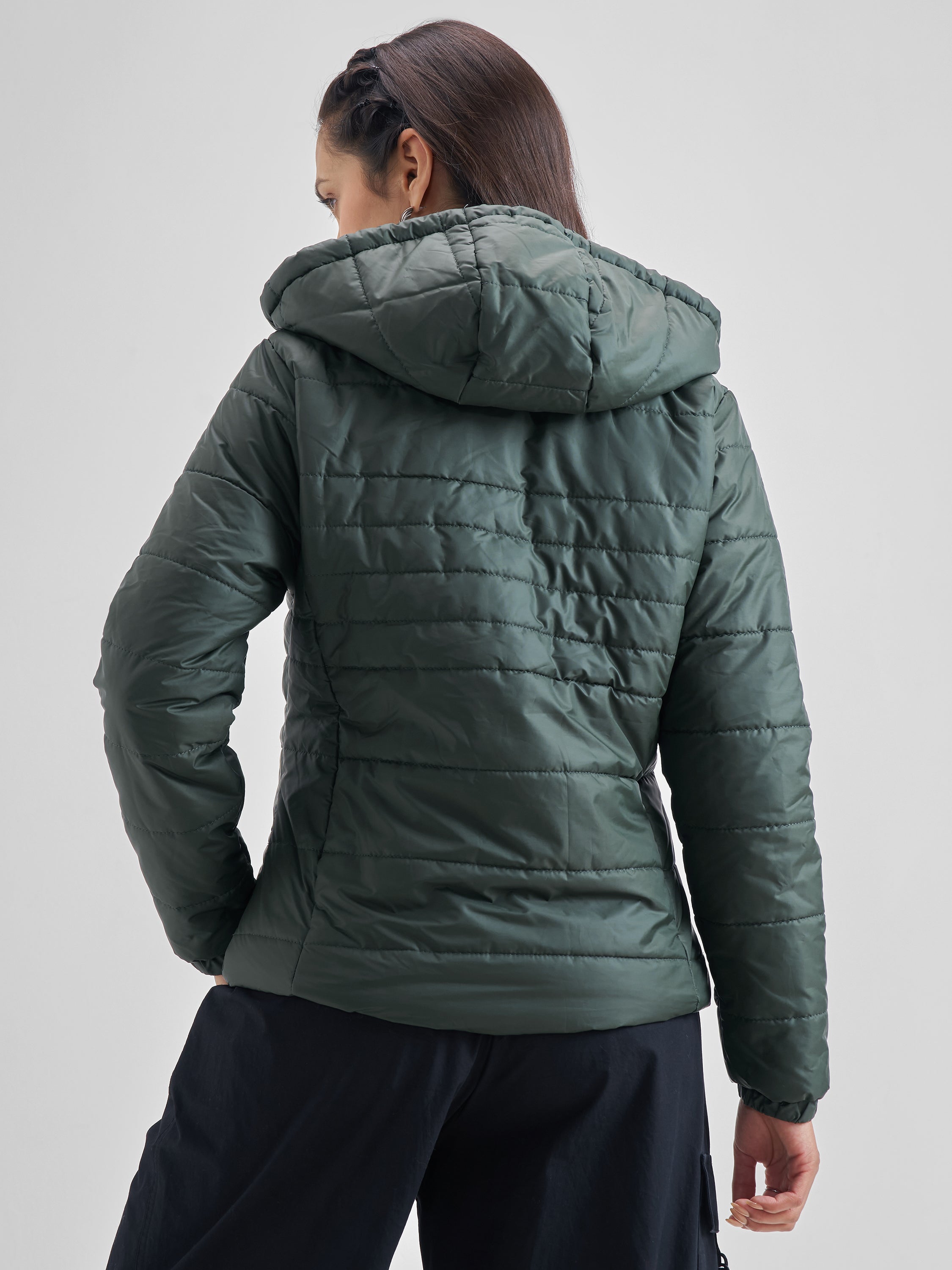 Forest Regular Fit Puffer Jacket - Green - Image 3