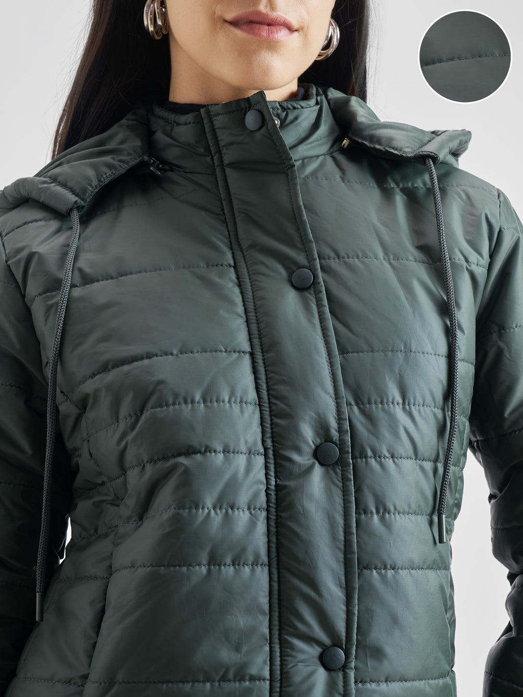 Forest Regular Fit Puffer Jacket - Green - Image 5