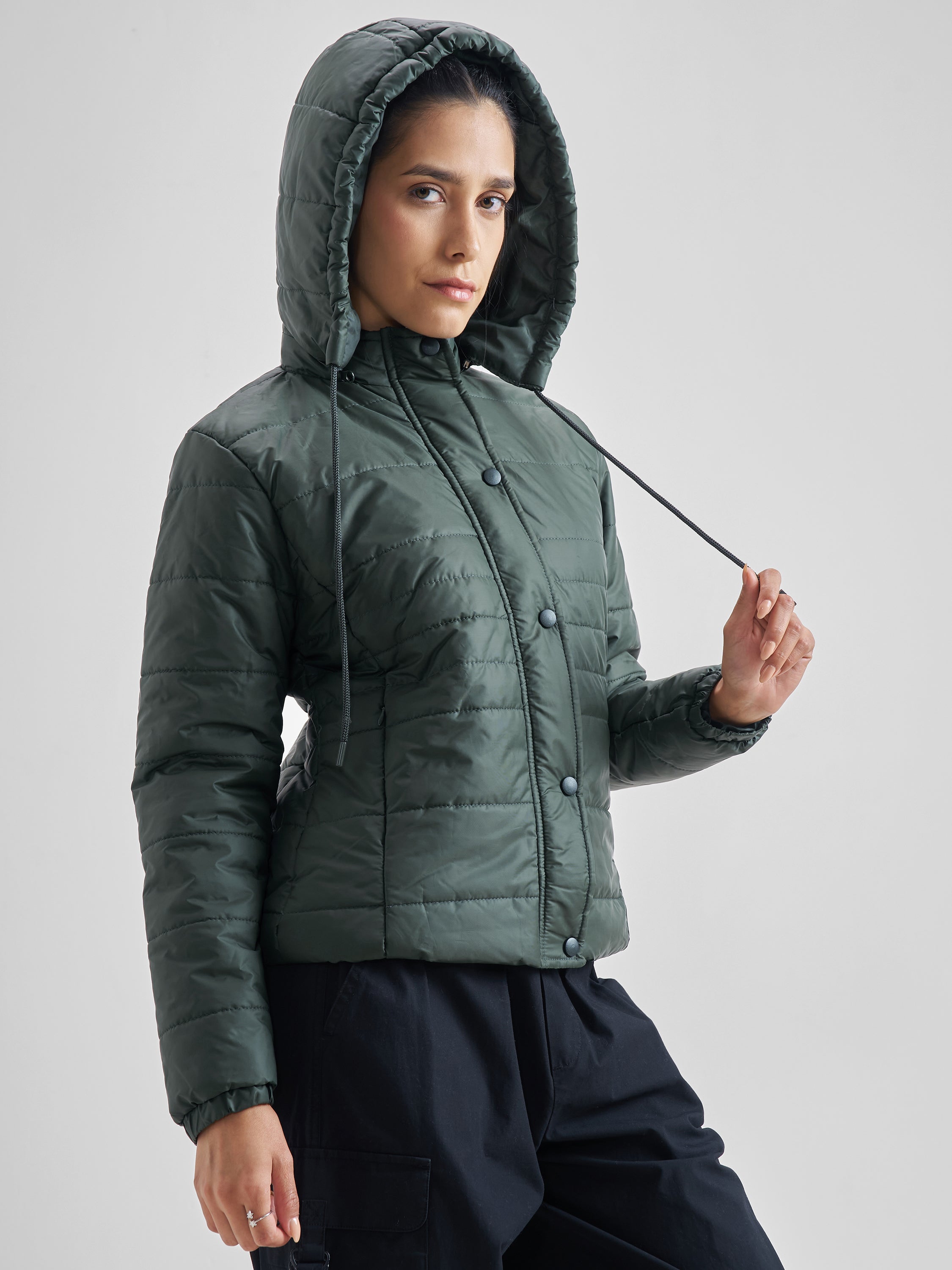 Forest Regular Fit Puffer Jacket - Green - Image 6
