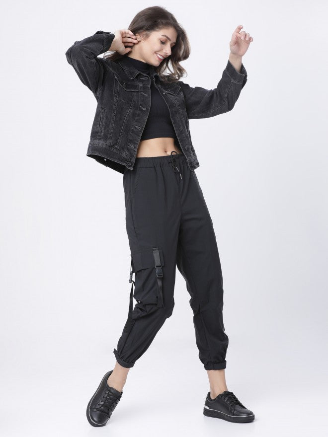 Tokyo Talkies Women Grey Denim Jacket - Grey - Image 2