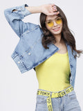 Tokyo Talkies Women Blue Denim Jacket - Blue - Image 1