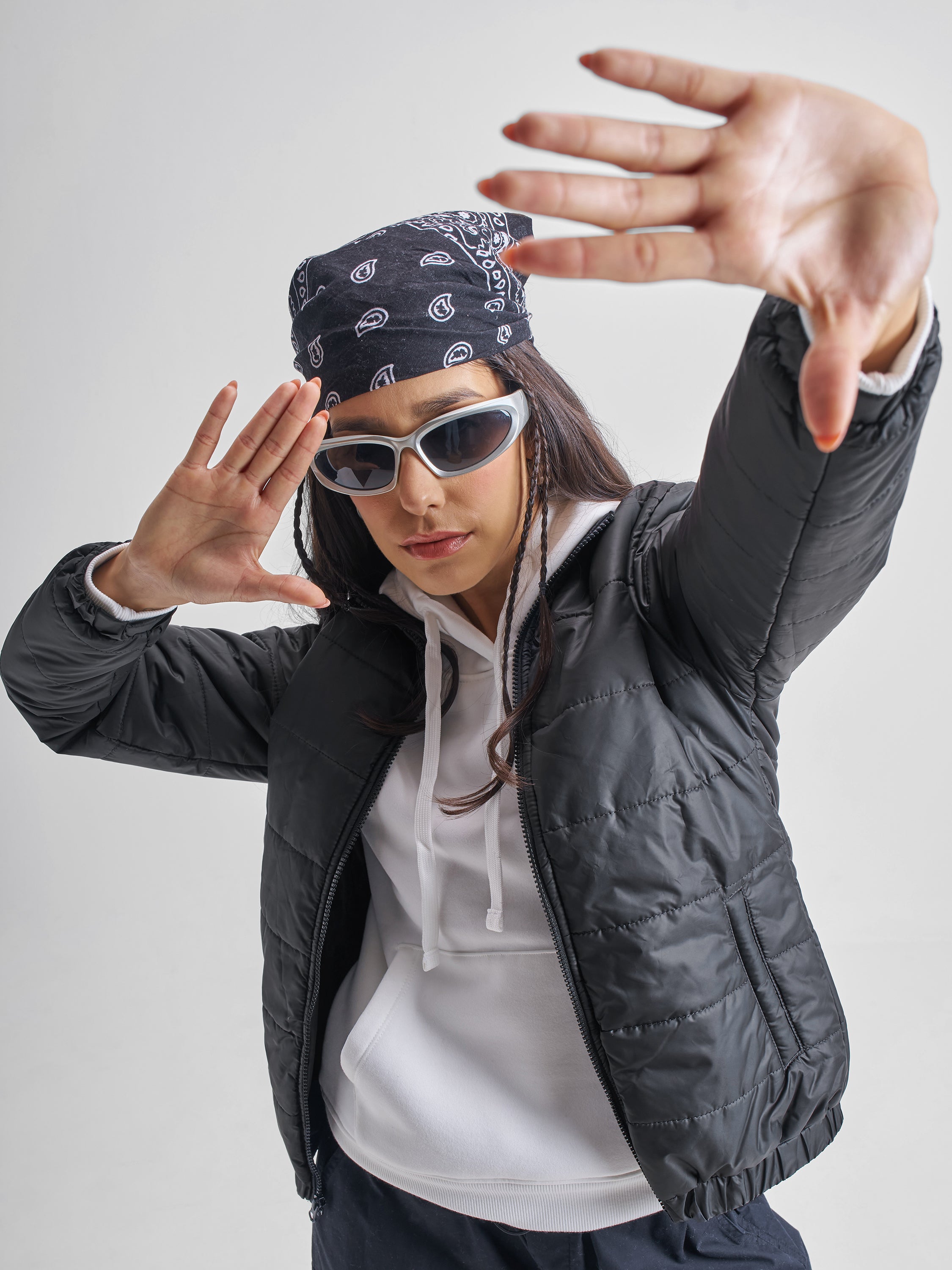 Tokyo Talkies Women Black Puffer Jacket - Black - Image 1