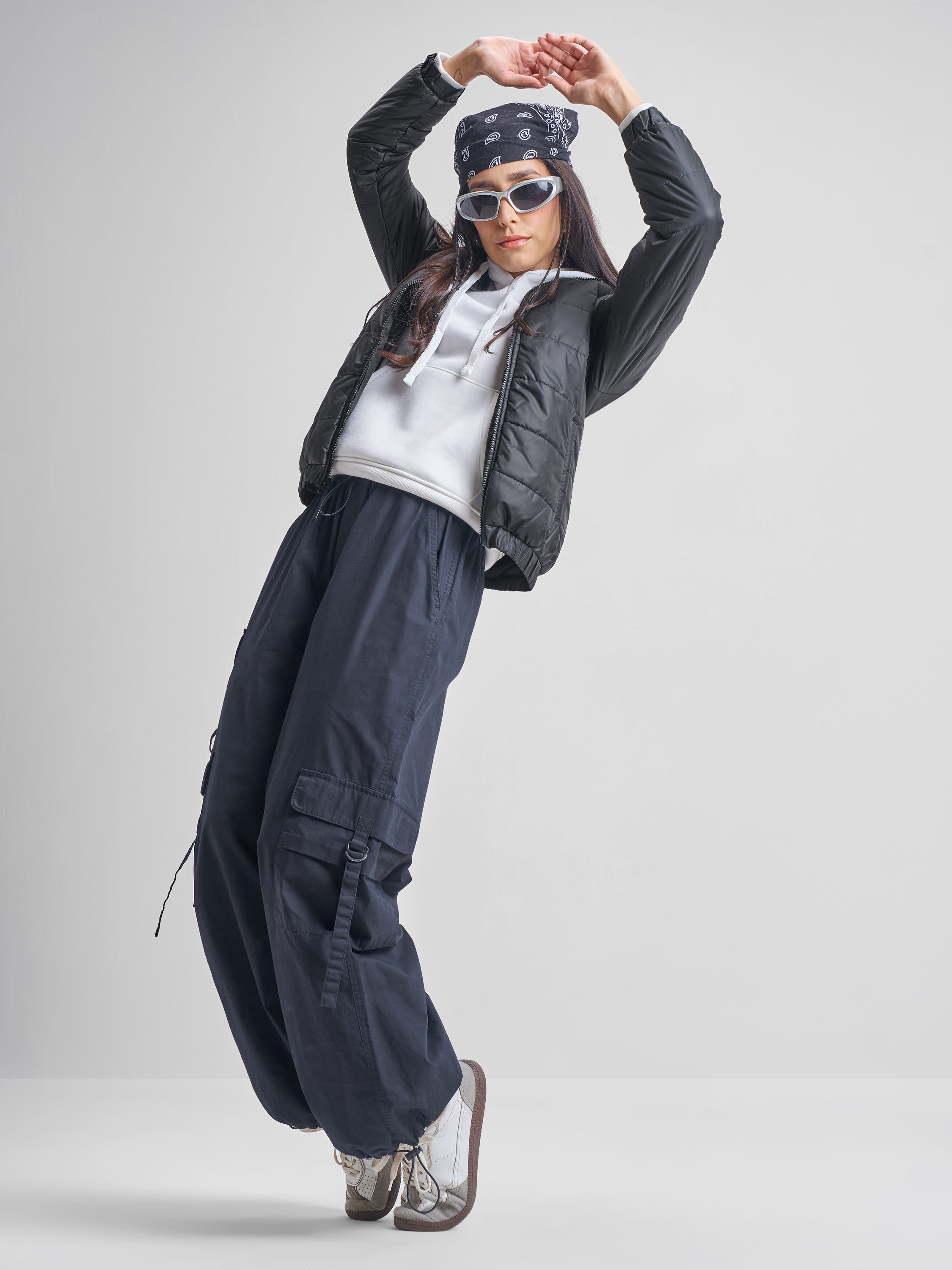 Tokyo Talkies Women Black Puffer Jacket - Black - Image 2