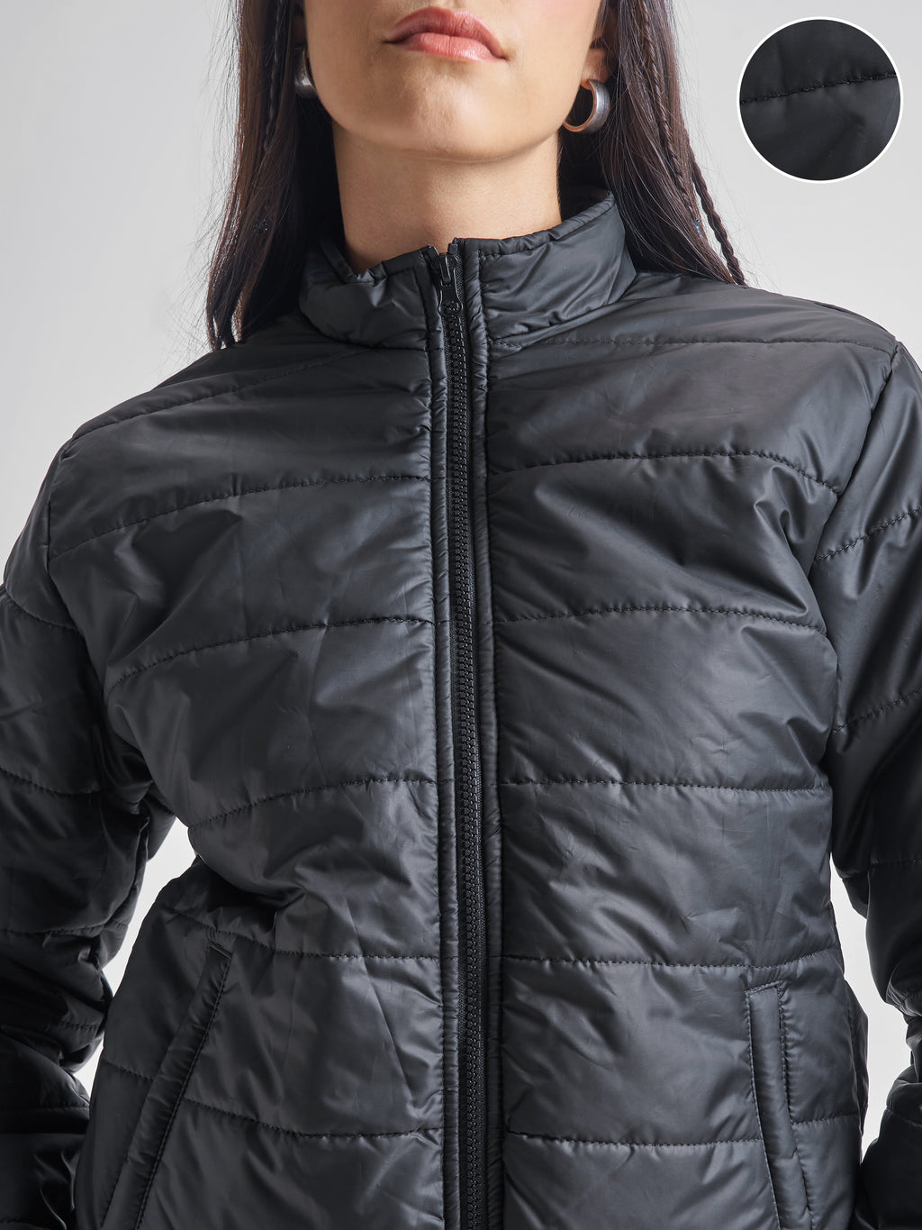 Tokyo Talkies Women Black Puffer Jacket - Black - Image 5