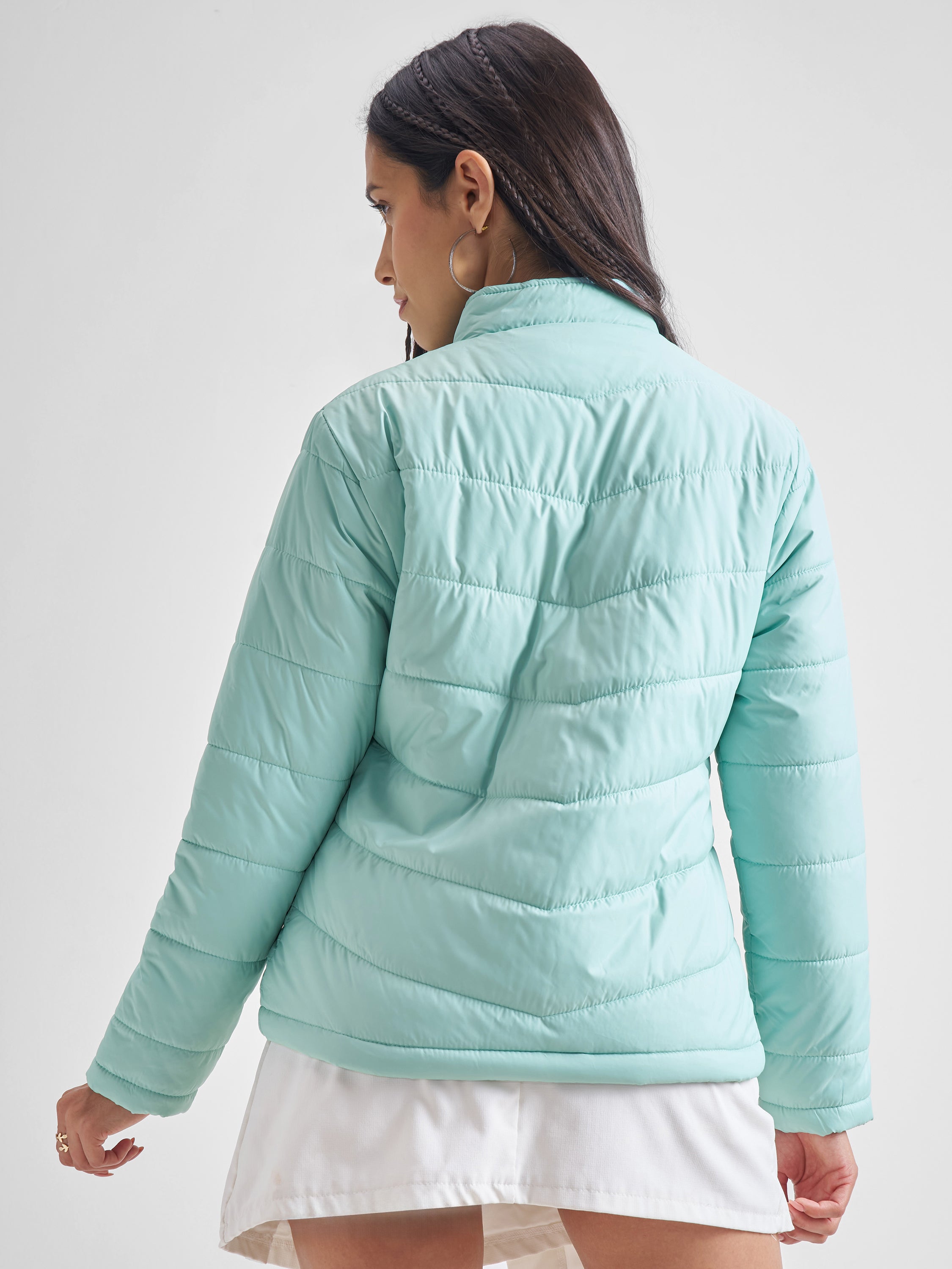 Tokyo Talkies Womens Blue Puffer Jacket - Blue - Image 3