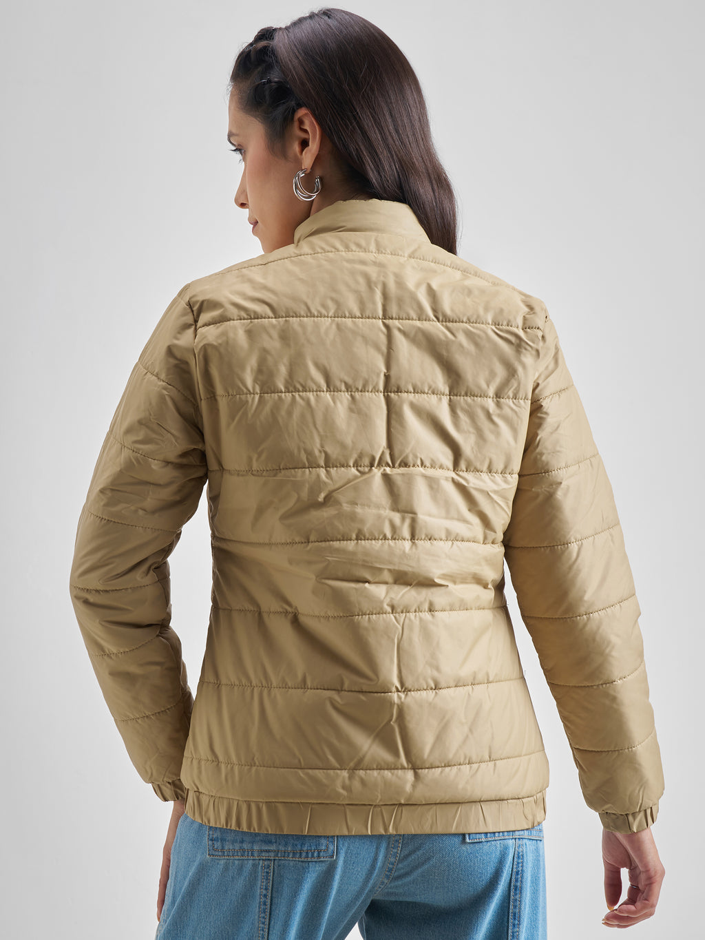 Tokyo Talkies Women Beige Puffer Jacket - Beige - Image 3