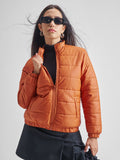 Tokyo Talkies Women Rust Puffer Jacket - Rust - Image 1