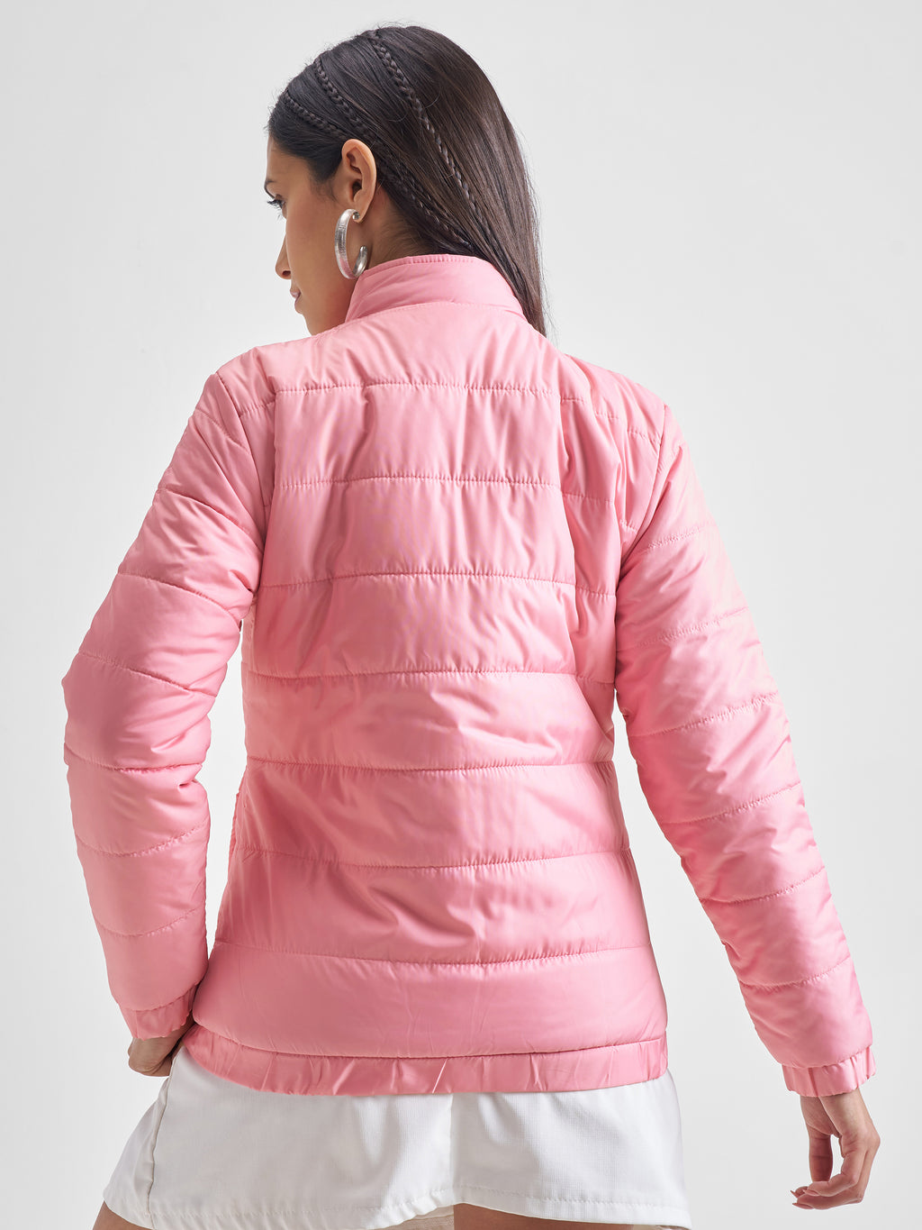 Tokyo Talkies Women Pink Puffer Jacket - Pink - Image 3