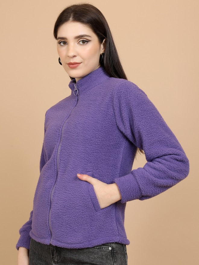 Tokyo Talkies Women Purple Open Front Jacket - Purple - Image 4