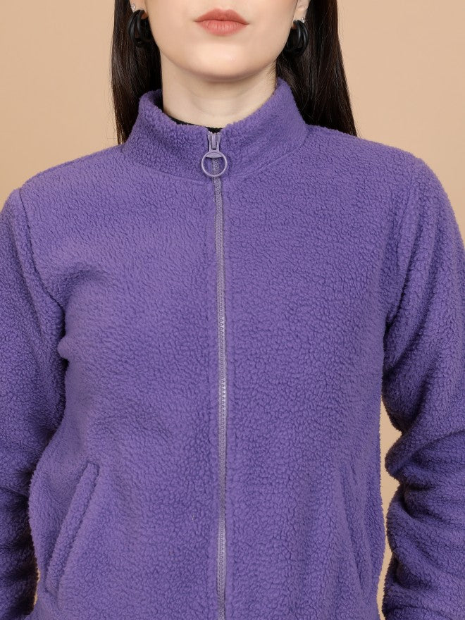 Tokyo Talkies Women Purple Open Front Jacket - Purple - Image 5