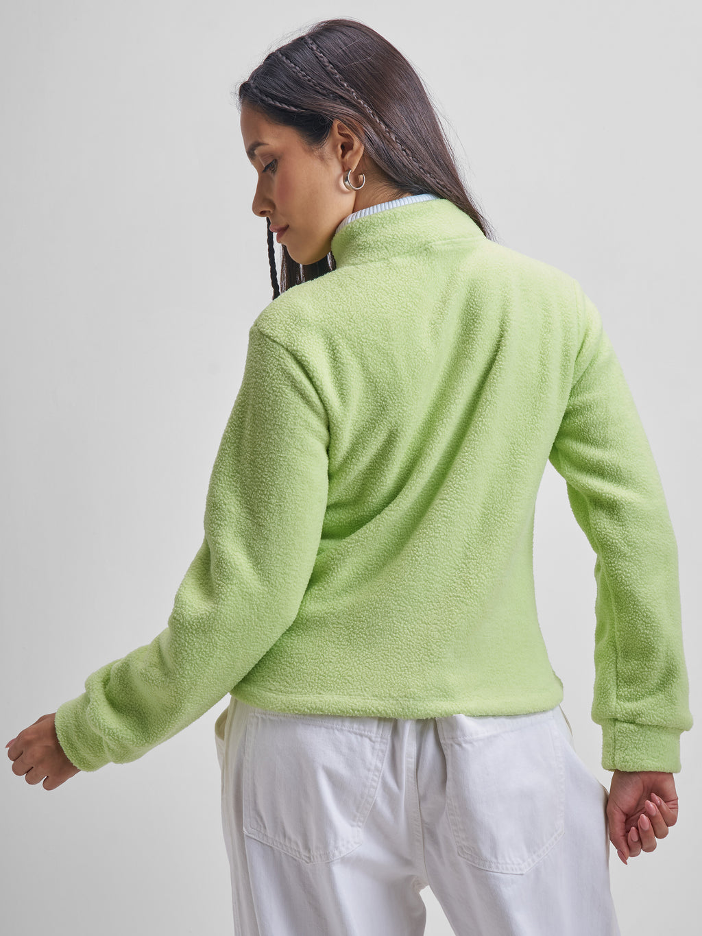 Tokyo Talkies Women Green Open Front Jacket - Green - Image 3