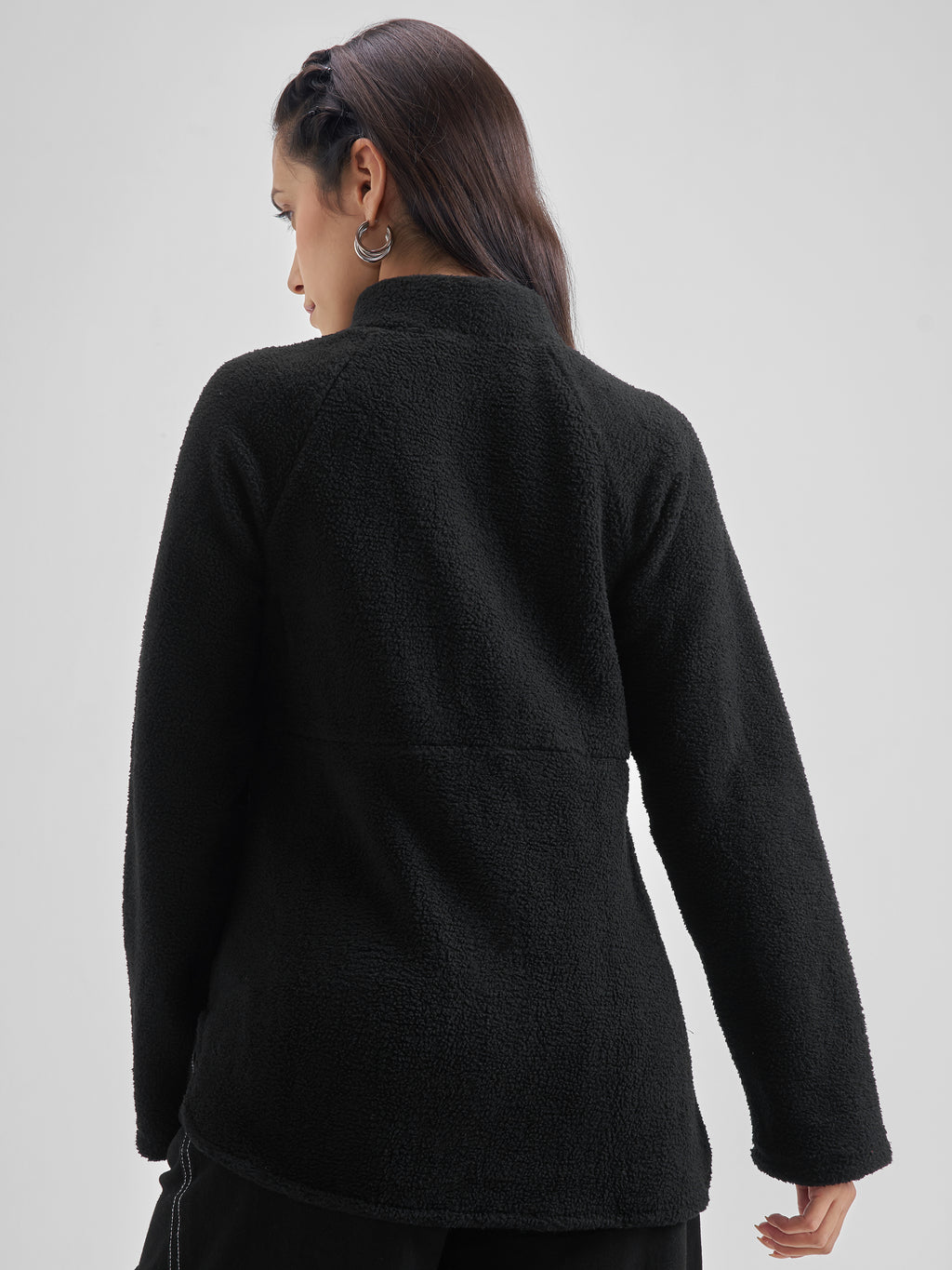 Tokyo Talkies Women Black Open Front Jacket - Black - Image 3