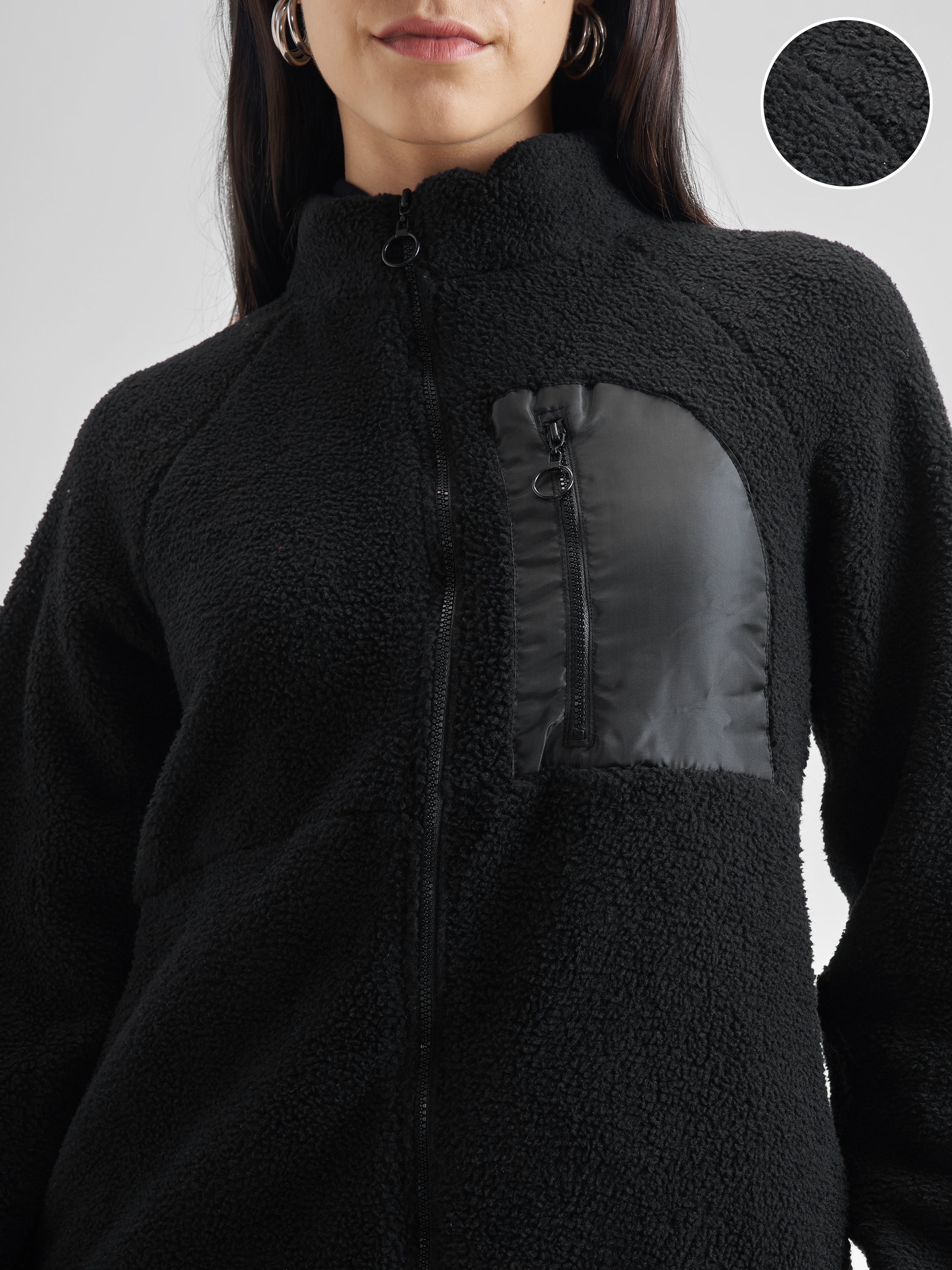 Tokyo Talkies Women Black Open Front Jacket - Black - Image 5