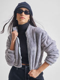 Tokyo Talkies Women Grey Open Front Jacket - Grey - Image 1