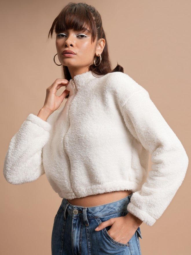 Tokyo Talkies Women White Open Front Jacket - White - Image 4