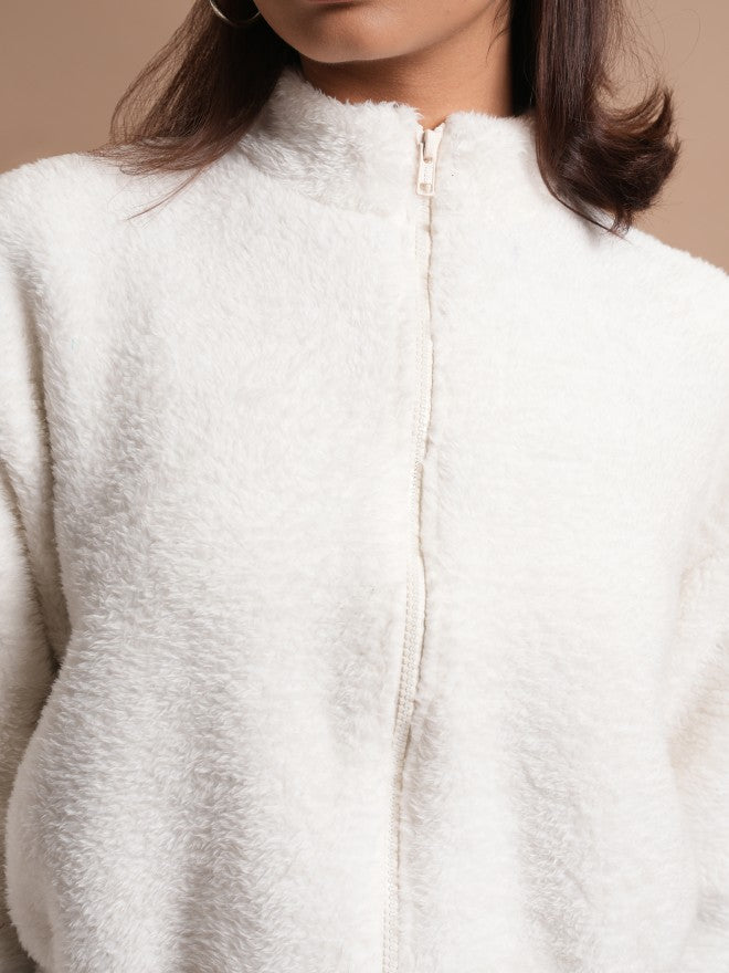 Tokyo Talkies Women White Open Front Jacket - White - Image 5