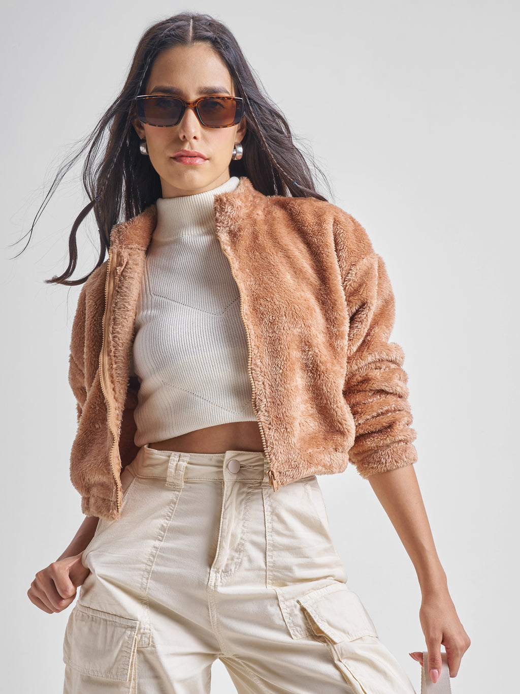 Tokyo Talkies Women Brown Open Front Jacket - Brown - Image 1
