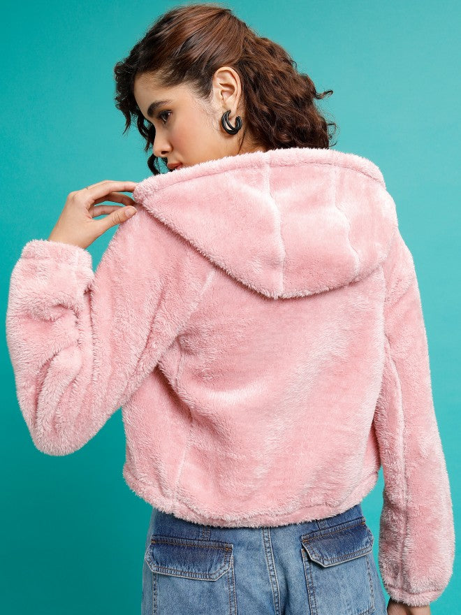 Tokyo Talkies Women Pink Open Front Jacket - Pink - Image 3