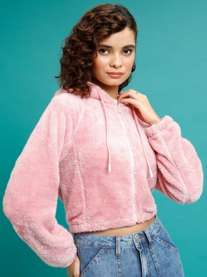 Tokyo Talkies Women Pink Open Front Jacket - Pink - Image 6
