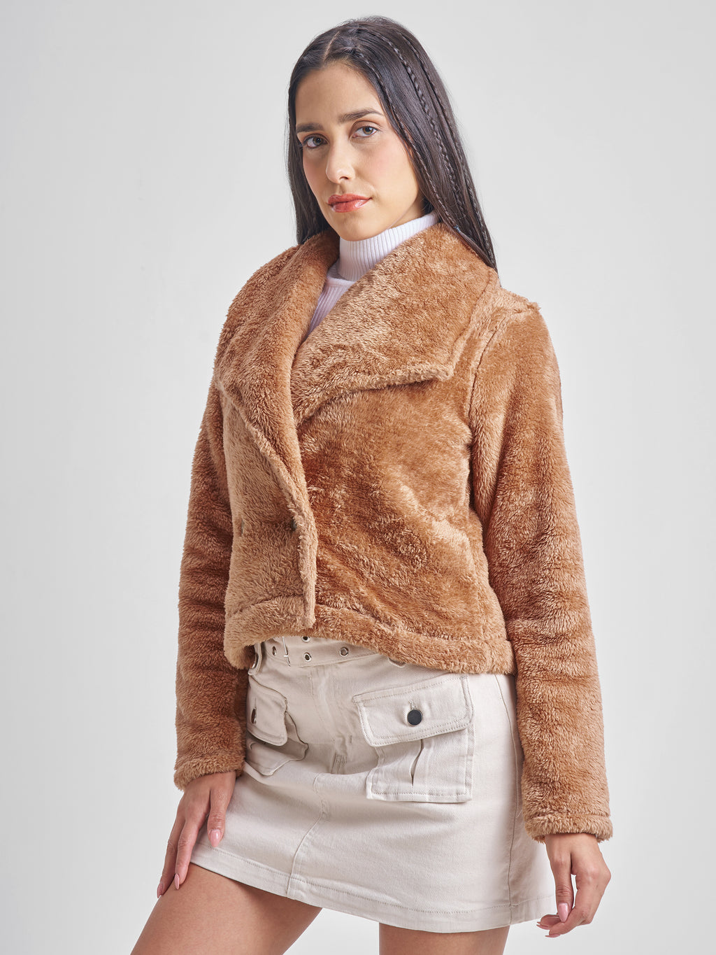 Tokyo Talkies Women Brown Open Front Jacket - Brown - Image 4