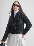 Tokyo Talkies Women Black Open Front Jacket - Black - Image 1