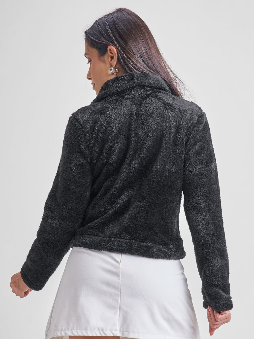 Tokyo Talkies Women Black Open Front Jacket - Black - Image 3
