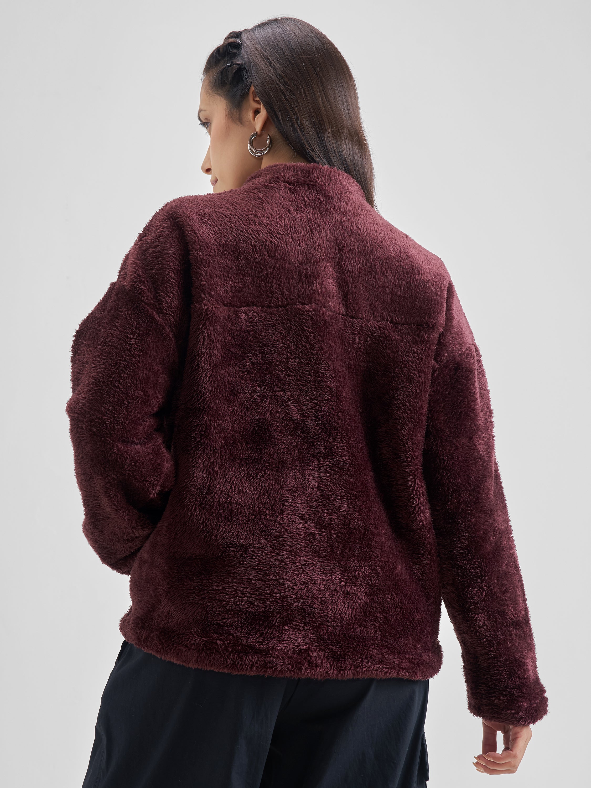 Tokyo Talkies Women Brown Open Front Jacket - Brown - Image 3