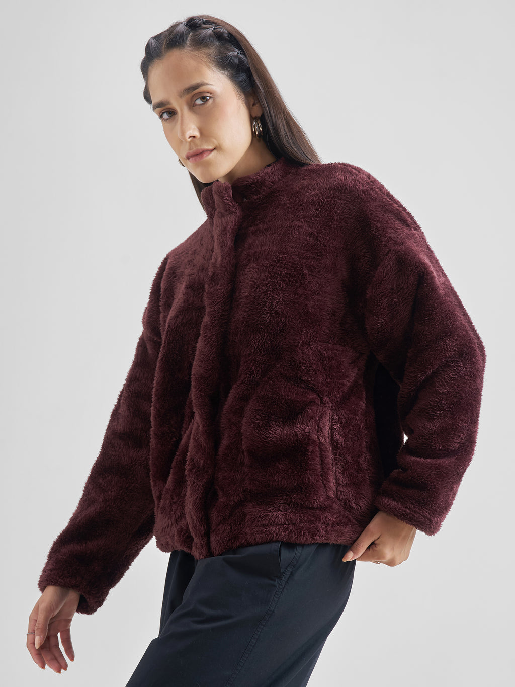 Tokyo Talkies Women Brown Open Front Jacket - Brown - Image 4