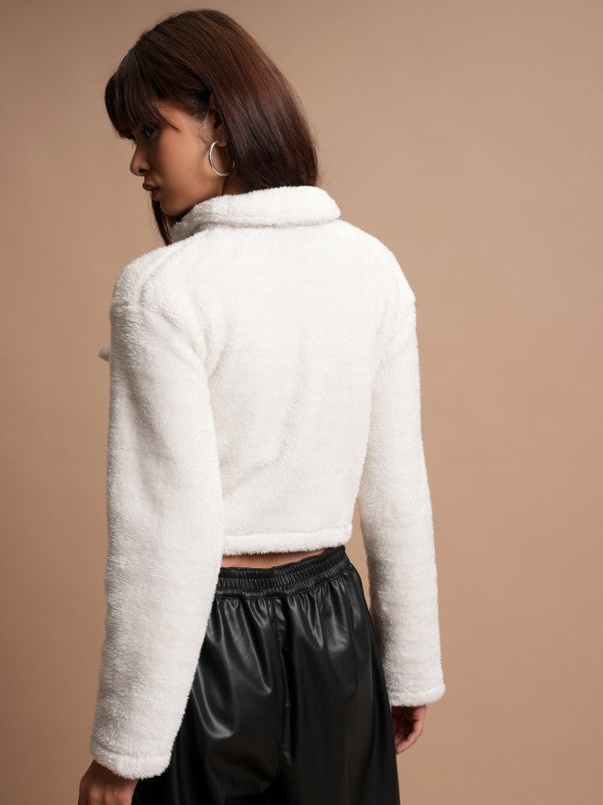 Tokyo Talkies Women White Open Front Jacket - White - Image 3