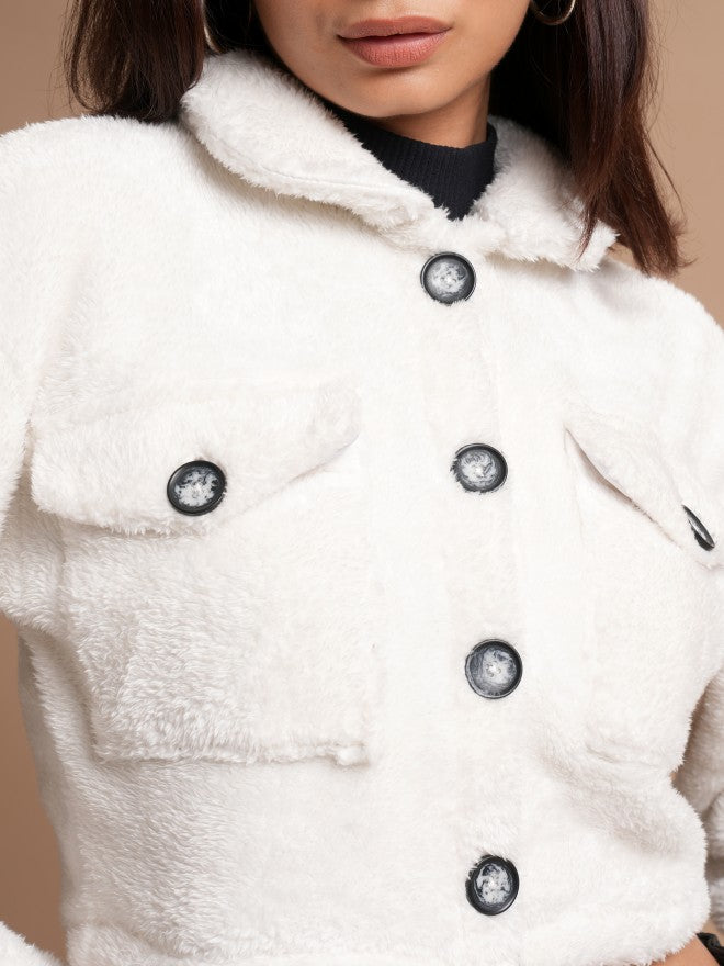 Tokyo Talkies Women White Open Front Jacket - White - Image 5