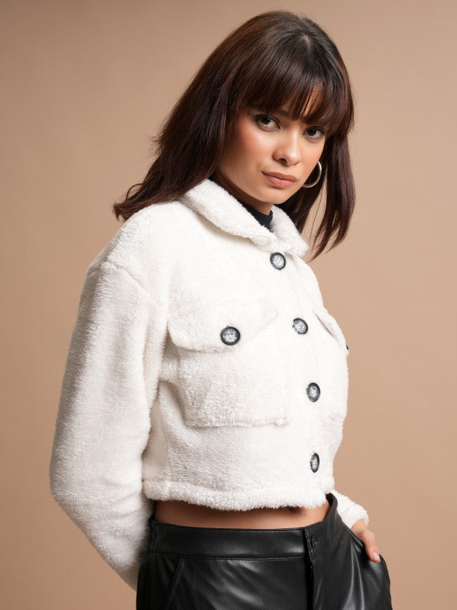 Tokyo Talkies Women White Open Front Jacket - White - Image 6