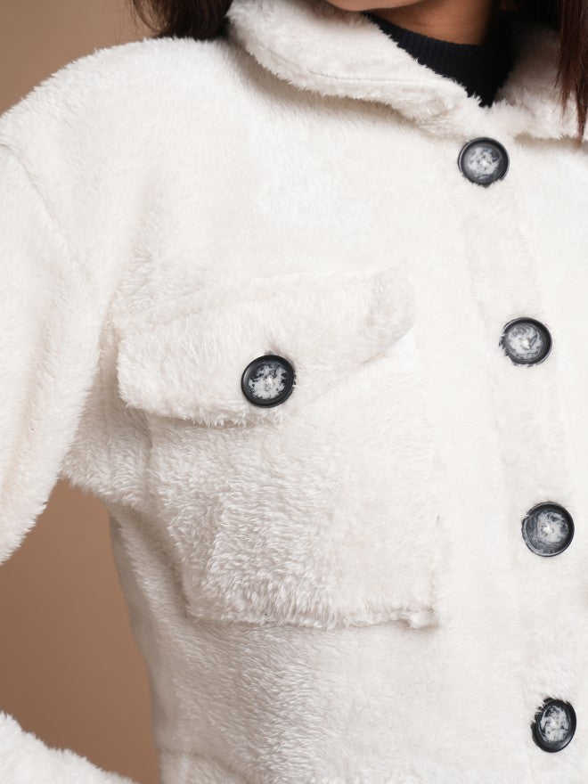 Tokyo Talkies Women White Open Front Jacket - White - Image 7