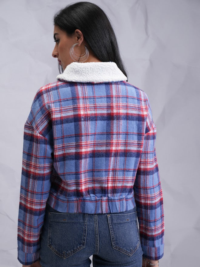 Tokyo Talkies Women Blue Open Front Jacket - Blue - Image 3