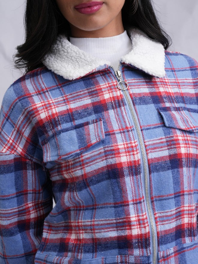 Tokyo Talkies Women Blue Open Front Jacket - Blue - Image 5