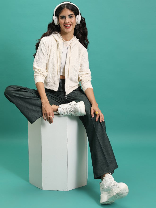 Tokyo Talkies Women White Open Front Jacket - White - Image 2